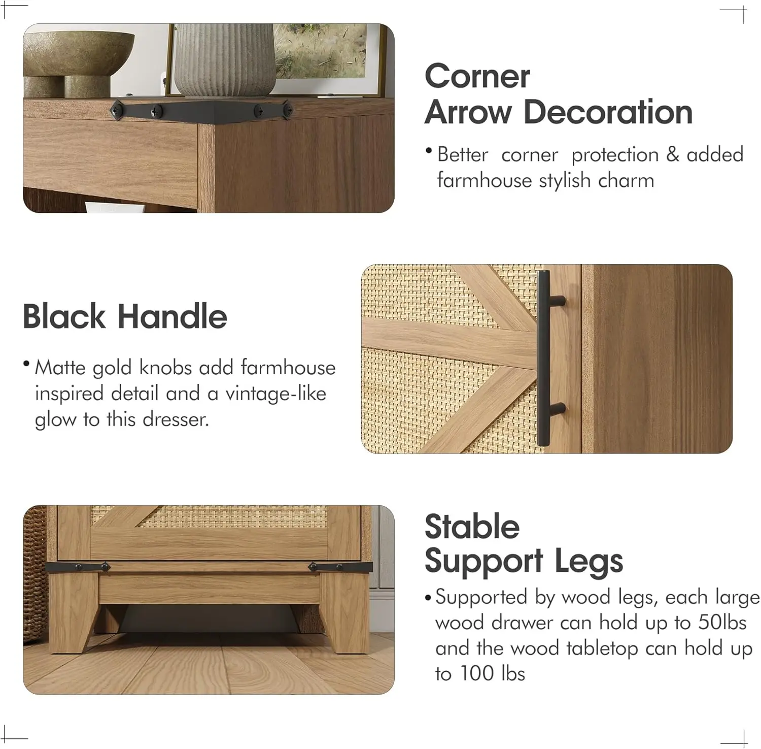 Rattan Bathroom Cabinet, Farmhouse Storage Cabinet with Adjustable Shelves & Drawer, Tall Narrow Cabinet for Bathroom, Kitchen