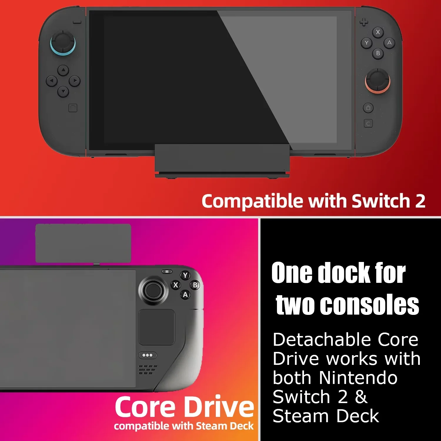 스컬앤코 세이베이브 레이븐 점프게이트 독 USB C 허브 휴대용 스탠드 도킹 스테이션 (스위치 2 및 OLED 게임 액세서리용)