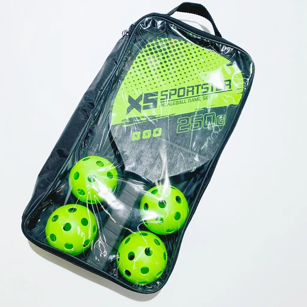 Pickleballs Rackets Pickleball Paddles Set of 2 Rackets & 4 Balls Carbon Fiber Surface Racquet Paddle Outdoor Sports