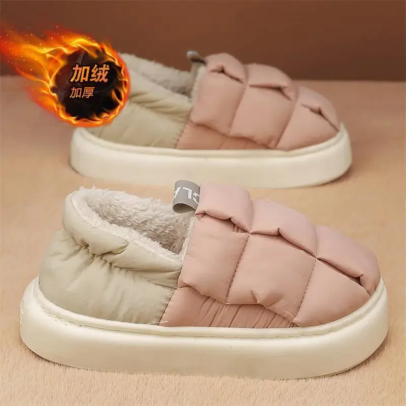 

Зимние сапоги для пары, женские короткие сапоги, Корейская теплая хлопковая обувь без шнуровки на флисовой подкладке, Студенческая обувь