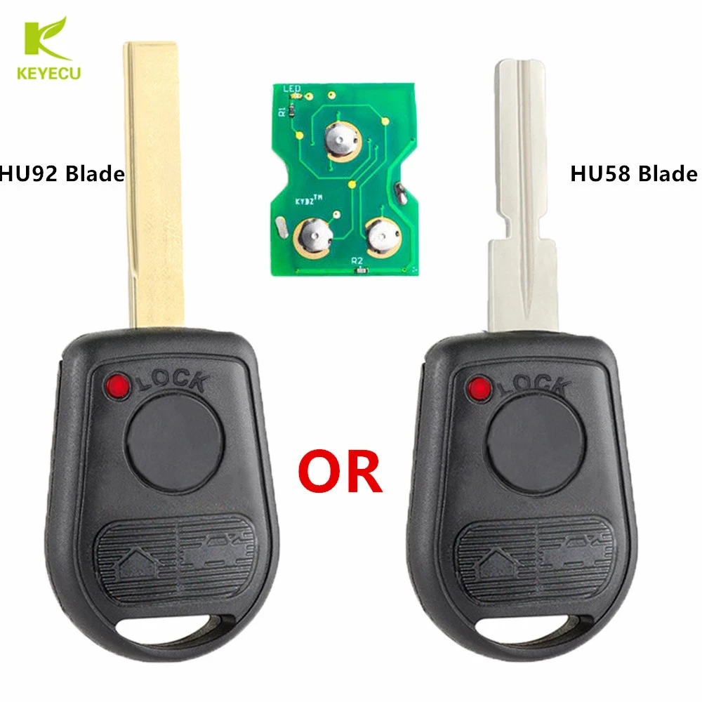 

KEYECU замена пульта дистанционного управления головкой брелок 3 кнопки 315/433 МГц ID44 чип для BMW 3 5 7 серии M3 M5 Z3 E36 E38 E39 1994-2004