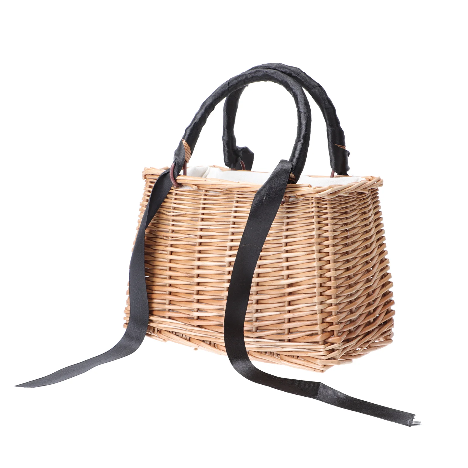 

1Pc Rattan Woven Small Bag Decorative Flower Basket Woven Storage Basket