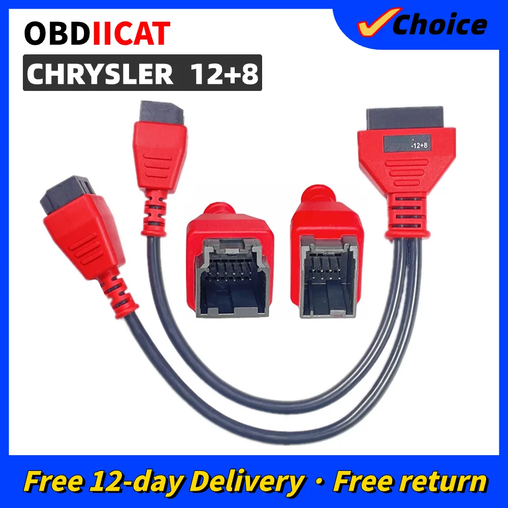 OBDIICAT C-hry-sler 프로그래밍 케이블, Autel DS808 Maxisys MS905 906 908 PRO ELITE 12 + 8 커넥터 어댑터 케이블