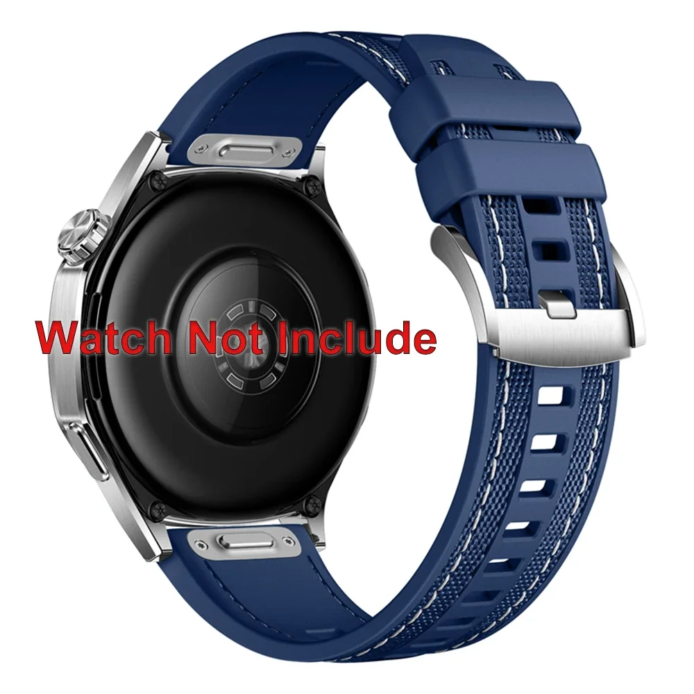 Universal 22mm Nylon Braid Silicone Wristband Strap