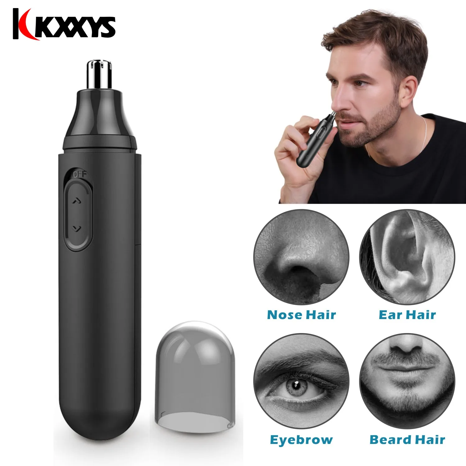 Electric Nose Hair Ear Eyebrow Trimmer Portable Nose Hair Cut Shaping Removal Face Care Shaver Clipper Safe Cleaner Tool