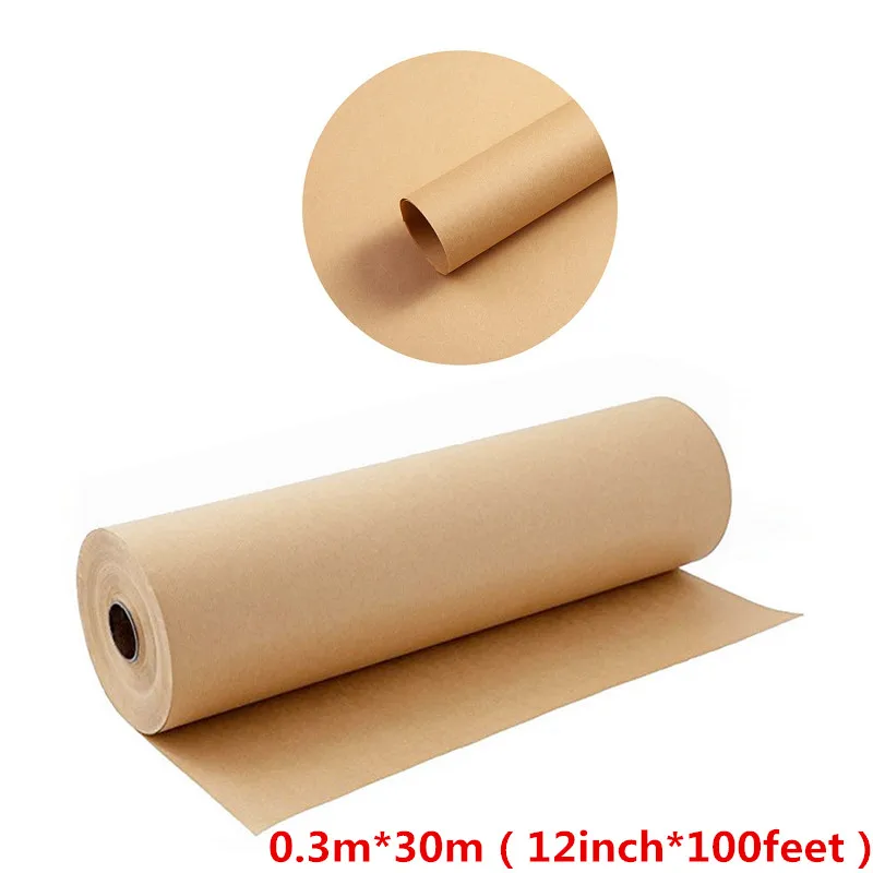MAARA Brown Kraft Wrapping Paper Roll 43CM X 25M With 10M Jute
