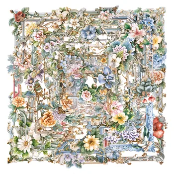 50 pezzi cornice per foto fiore creativo PET adesivi in materiale trasparente decorazione della custodia del telefono adesivi personalizzati per tazza d'acqua fai da te