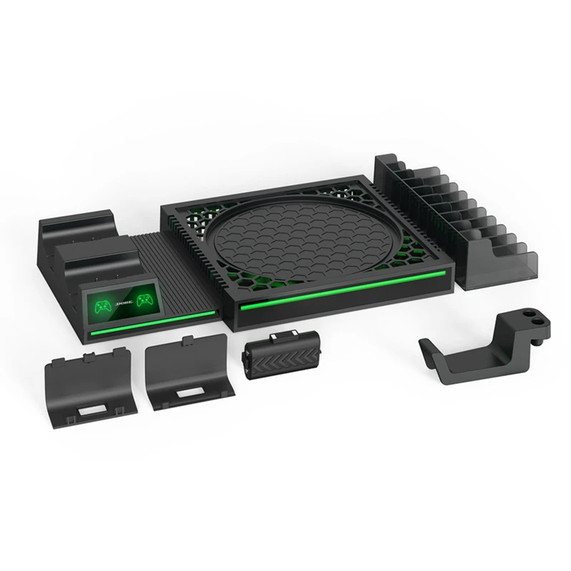 

For FOMIS ELECTRONICS Game Host Cooling Base For Series X Vertical Stand Gamepad Charging Dock For XSX Parts Accessories