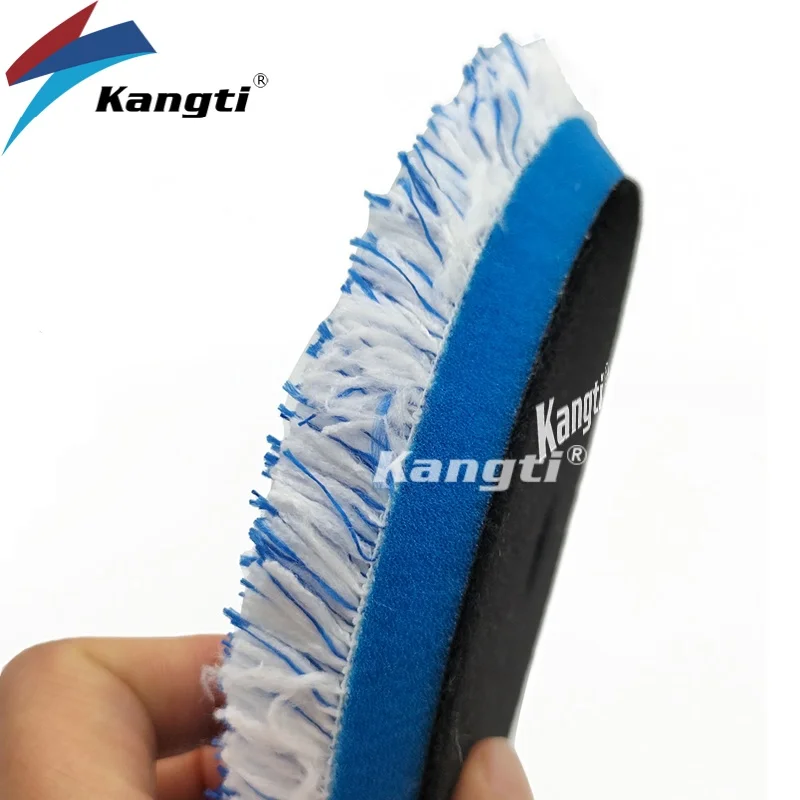 Kangti 3"/5"/6" Fast Finishing Microfiber Polishing ing Pad Disc Kits For DA/RO Car Polisher