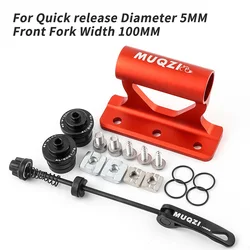 Enhanced Fork Mount Bike Rack - Roof Rack Thru Axle Holder with Quick Release (5-100mm Red Kit)