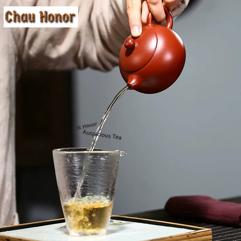 210ml Luxury Yixing Purple Clay Teapots Handmade Xishi Pot Raw Ore Dahongpao Mud Kettle With Infuser Zisha Tea Set Tea Services