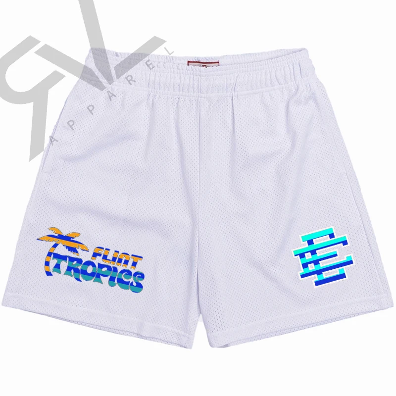 2022 Eric Emanuel Shorts New EE & FLINT TROPICS Beach Shorts Men's Casual Shorts Fitness Sports Pants Summer Workout Mesh Shorts casual shorts for men