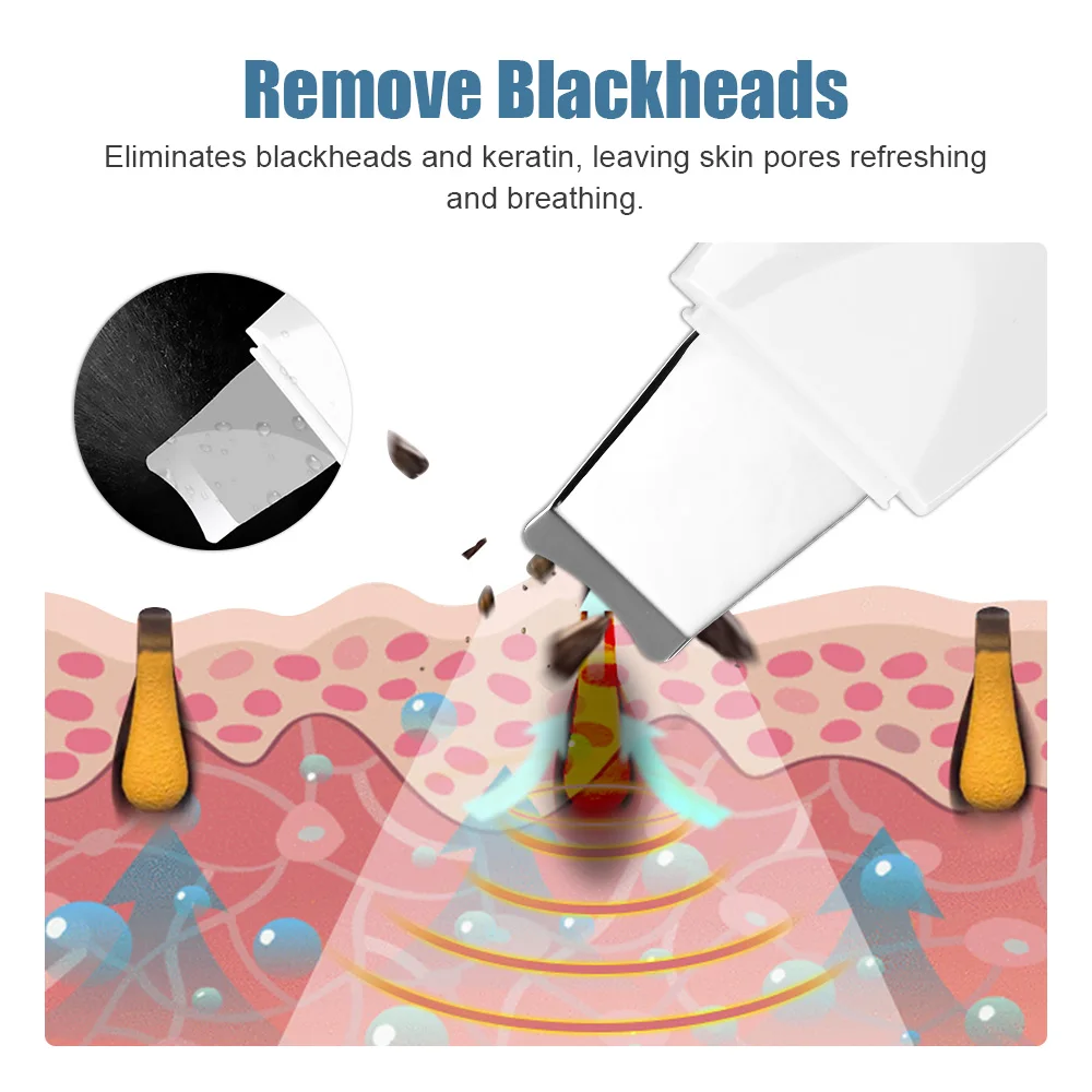 Ultrasonic Skin Scrubber Deep Face Cleaning Machine Remove Dirt Blackhead Reduce Spots And Wrinkles Facial Whitening Lifting