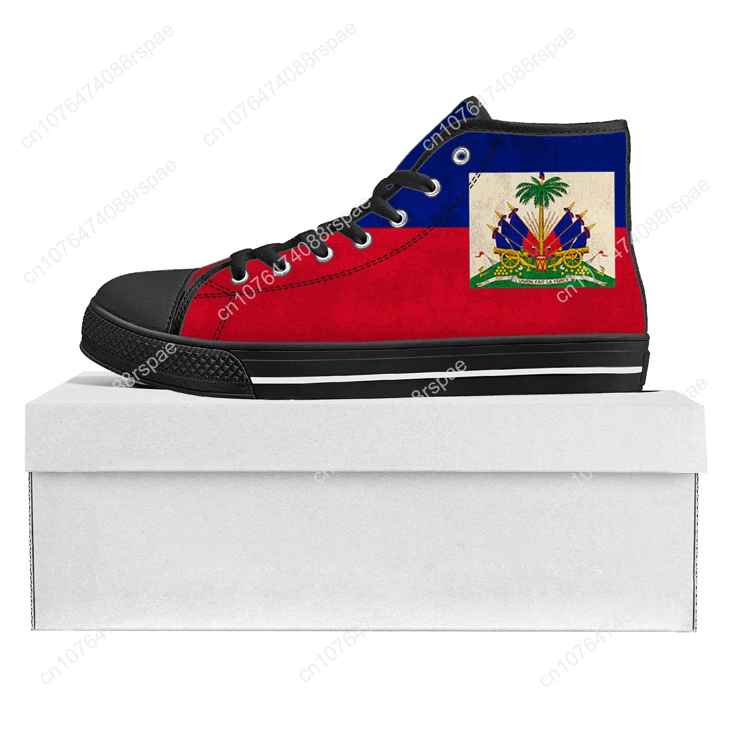 Haitian Flag High Top High Quality Sneakers Mens Womens Teenager Canvas Sneaker Haiti Casual Couple Shoes Custom Shoe