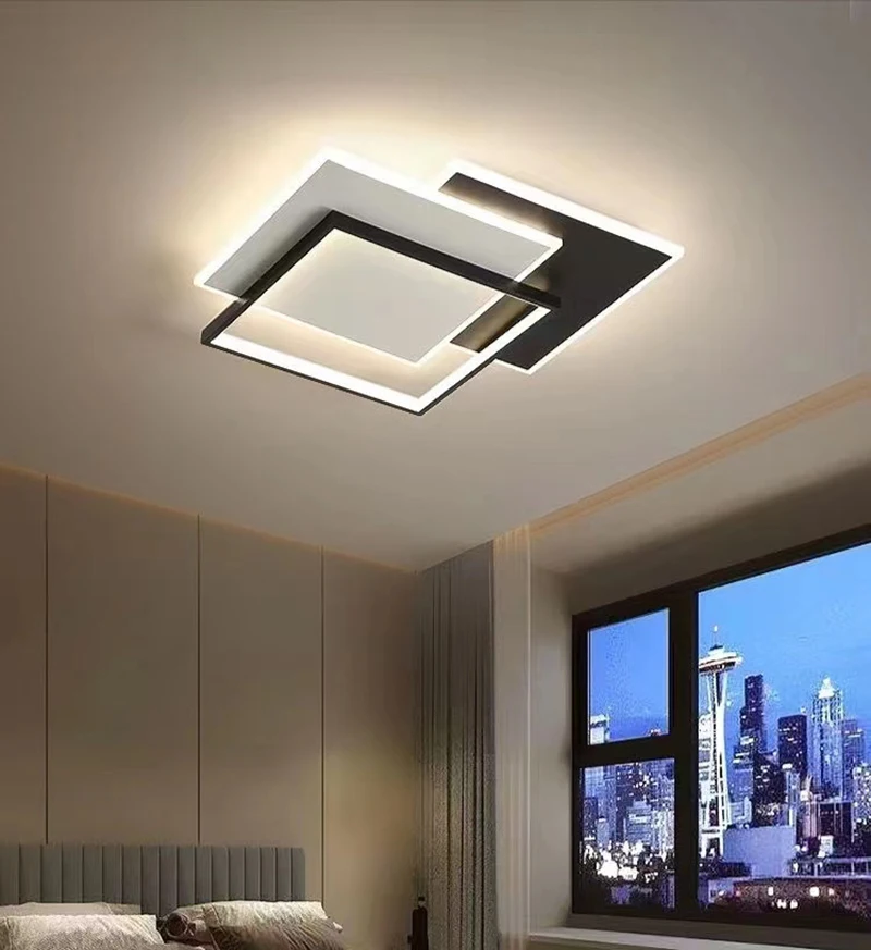 

Creative LED110V 220V Remote Control Black Ceiling Lamp Living Room Bedroom Ceiling Lamps