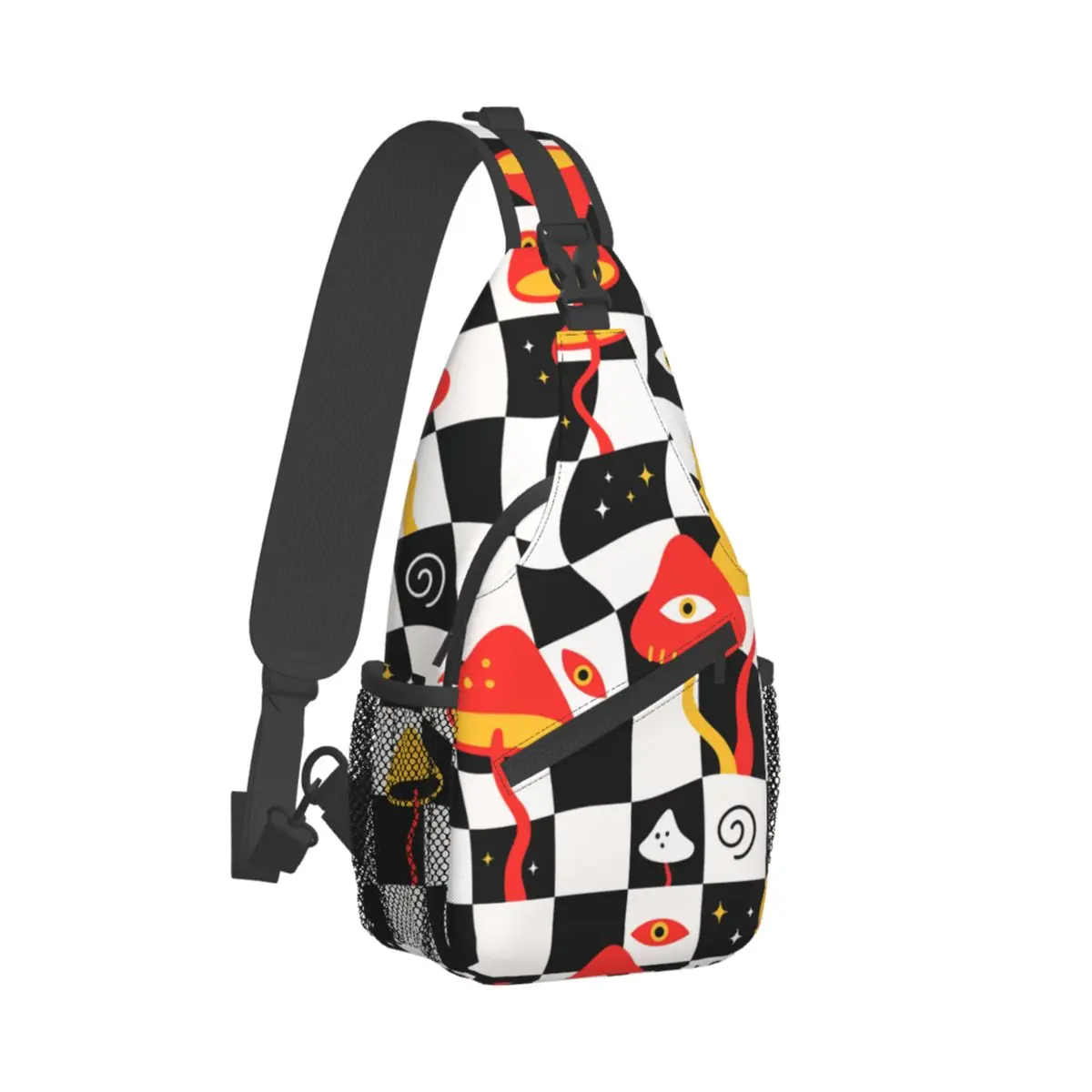 

Magic Trippy Mushrooms Crossbody Chest Bags Mushroom Pockets Travel Pack Messenger Sports Teens Shoulder Bag Unisex