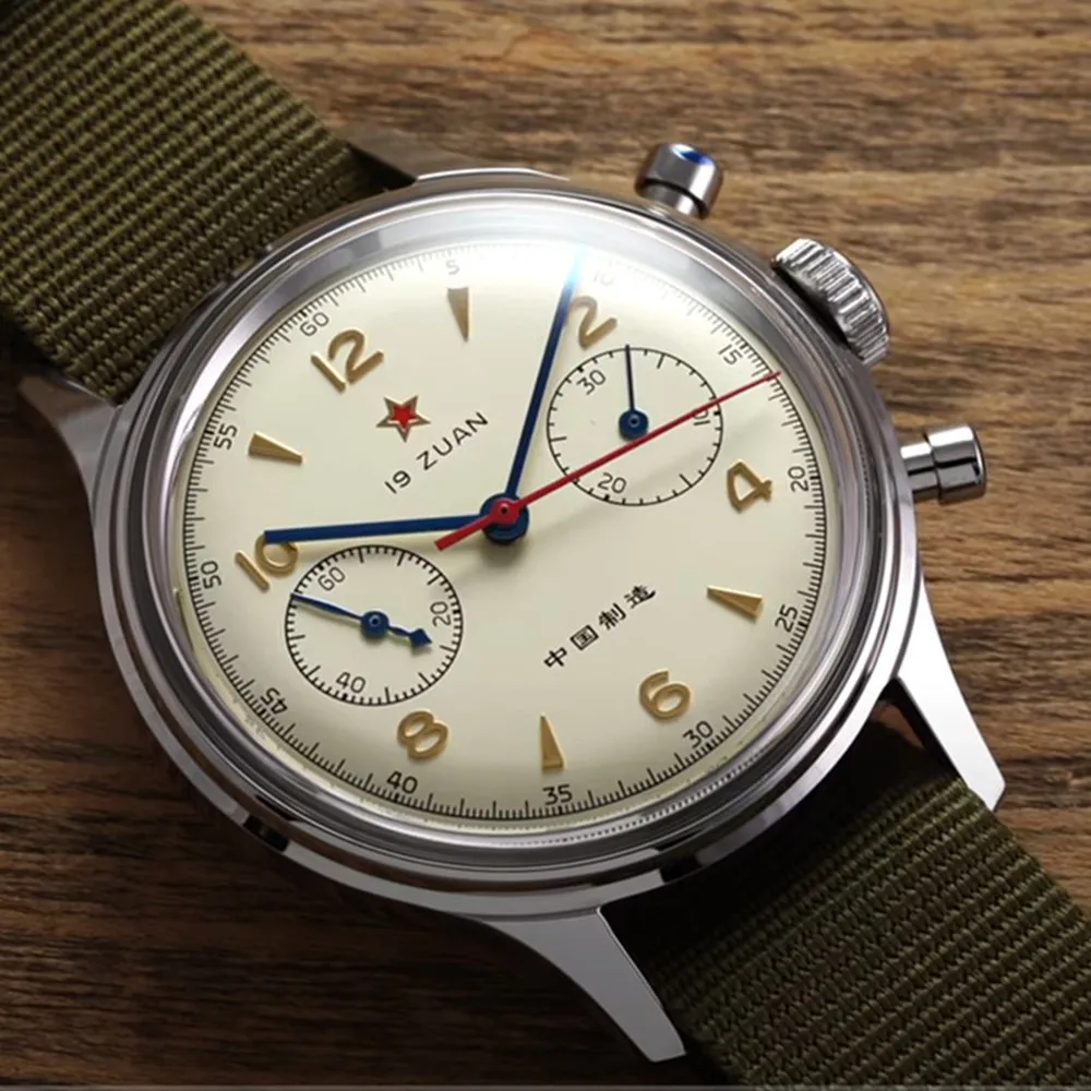 

SEAKOSS 38mm 40mm Mechanical Watches Men's 1963 Chronograph Luminous Original ST1901 Movement Air Force Pilot Aviation Sapphire