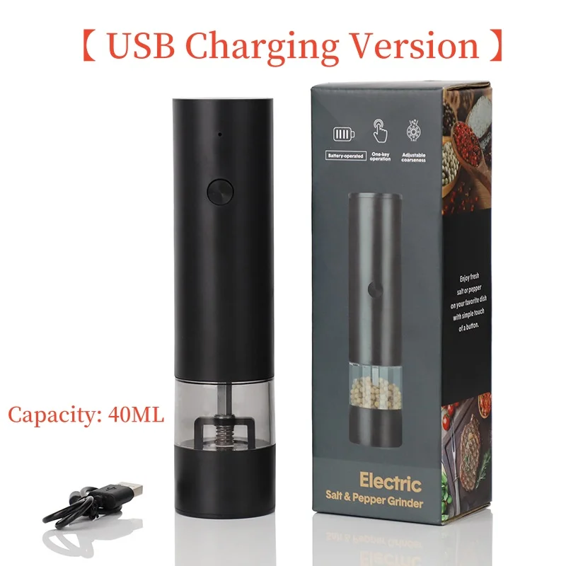 Rechargeable Electric Pepper Grinder With Temperature And Humidity Dual Display Pepper Grinder For Household Use USB Charging