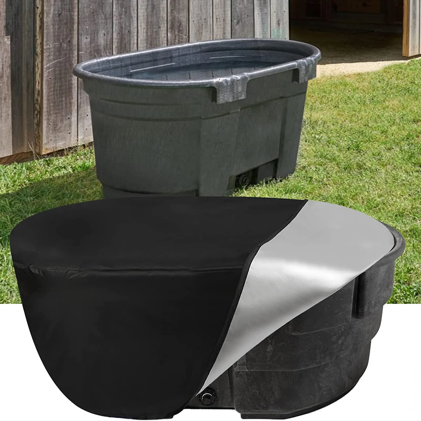 

1pc Stock Tank Protective Cover Container Waterproof And Dustproof Cover Sunscreen Oxford Cloth 50/100/150/300 Gallon