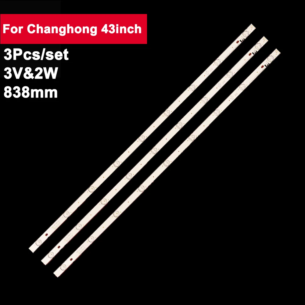 

3pcs Led Backlight Strips For Changhong 43inch RF-AB430E30-0901S-01 LB-C430F15-E7-L-G01-RF2 43J1200 43N1 43U1 43D2000N HD-43DFB