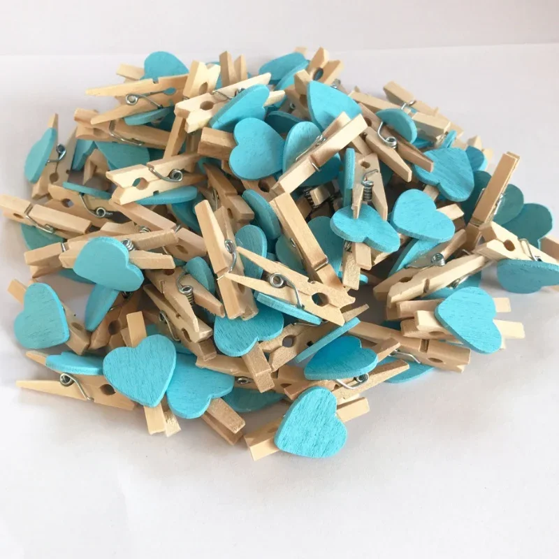 50 pezzi Clip in legno color macaron Clip per foto decorativa