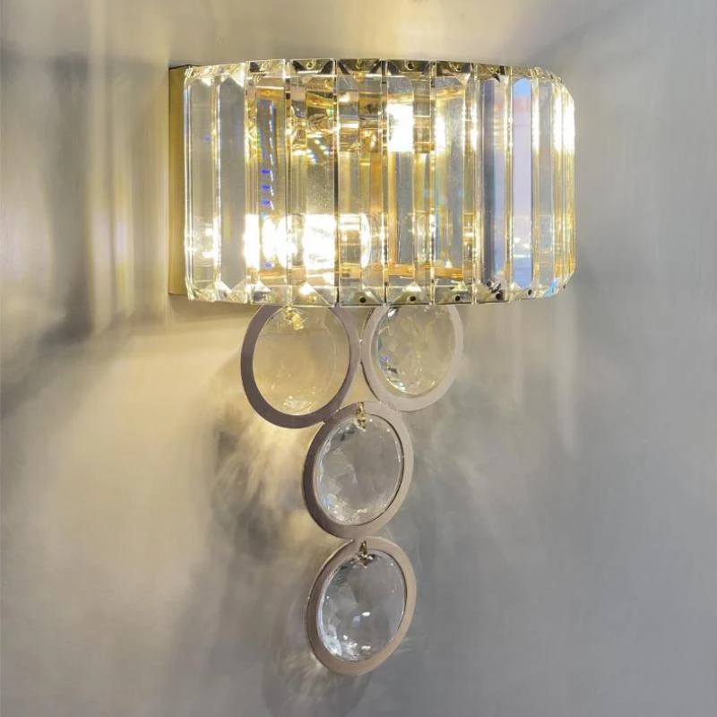 Dressing room large Crystal Wall Lamp sconce indoor light Living Room