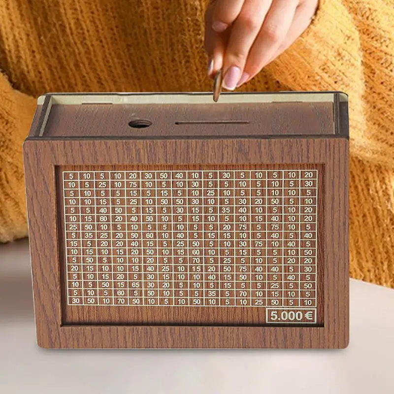 Wooden Money Box for Cash Retro Money Saving Bank Money Saving Box with Counter Cash Vault Savings Box Cash Saver Money Box 3