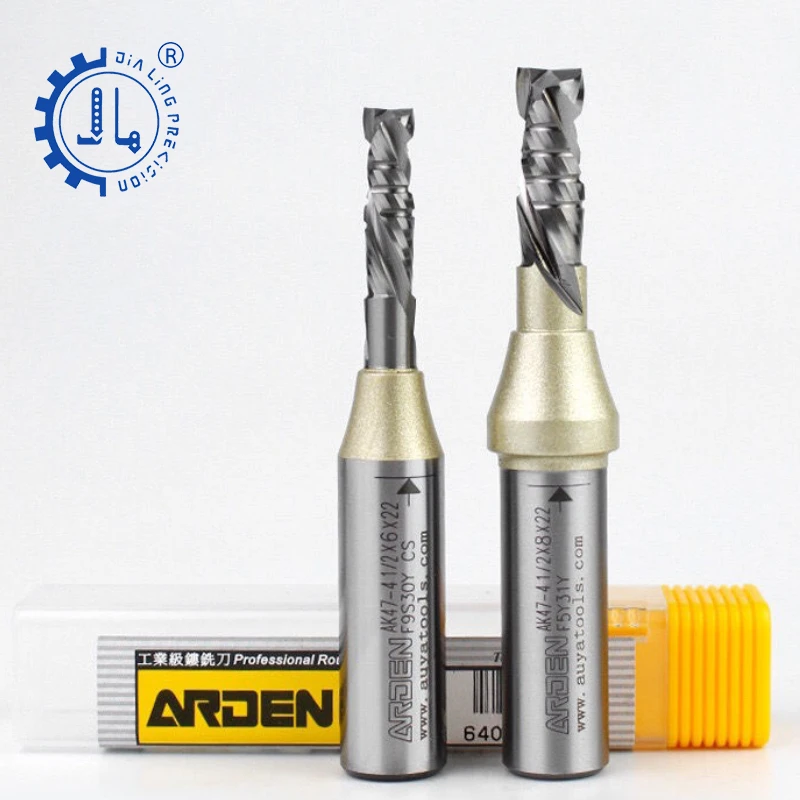 Arden Compound Spiral Router Bit, Carbide CNC, 8mm Router Bits, 6mm