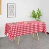 137x274cm Red Black Checkered Disposable Tablecloth Wedding Birthday Party Indoor Outdoor Picnic Plastic Waterproof Tablecloth 3