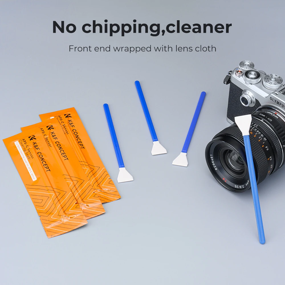K&F Concept 20pcs Sensor Cleaning Swab Kit for DSLR and SLR Digital Cameras - 16mm APS-C and Full Frame CCD/CMOS Cleaning Description Image.This Product Can Be Found With The Tag Names Apsc camera sensor cleaning swabs, Full frame sensor cleaning kits, Sensor cleaning swab full frame