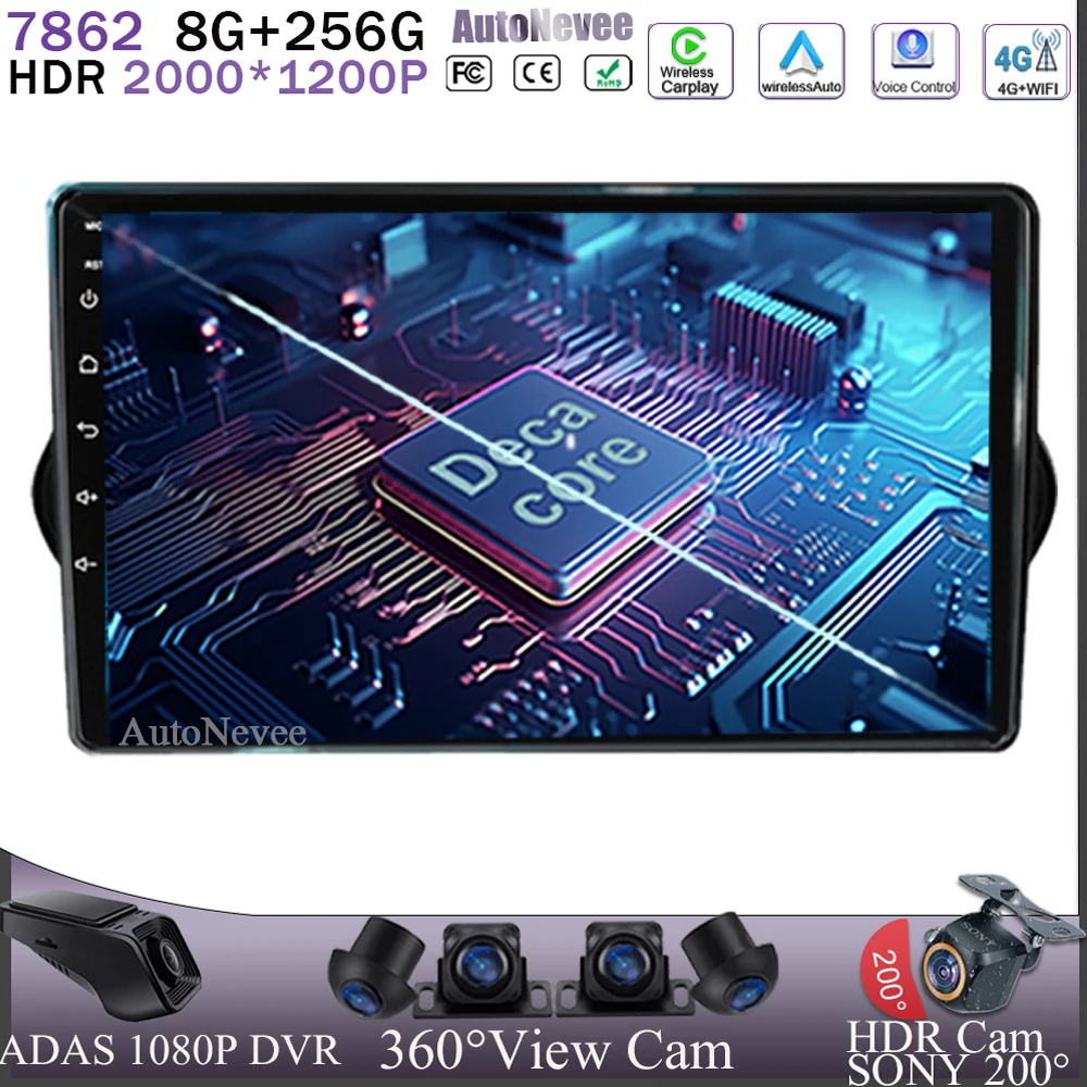 

Auto Radio Carplay Android 13 For FIAT EGEA TIPO 2015 - 2018 Screen Head GPS CPU HDR Unit Multimedia Player Navigation 5G