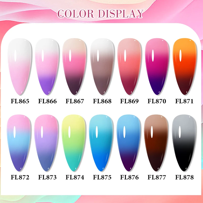 FOUR LILY 10 ml Thermo-Nagellack, 3 Farben wechselnd, semi-permanent, Soak Off UV/LED Nail Art Gel-Lack für Maniküre-Design – Detail 13