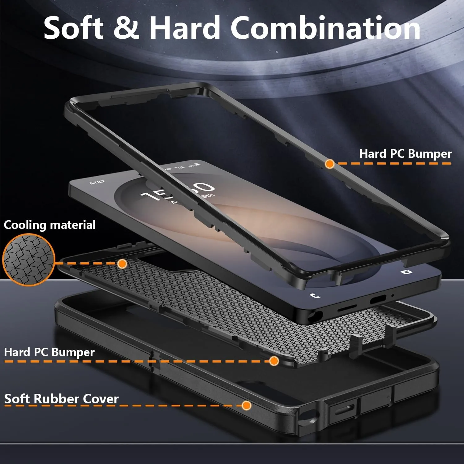 Heavy Duty Shockproof Rugged Phone Case with Kickstand and Anti-Scratch Protection