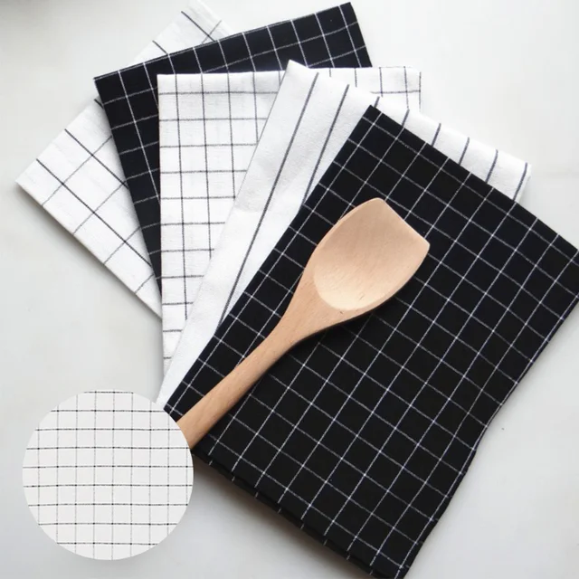 1 Db Pamut Tea Törölköző Asztal Szalvéták Minta Fekete -Fehér Abszorbens Ruhával 60Cmx40Cm - Image 3