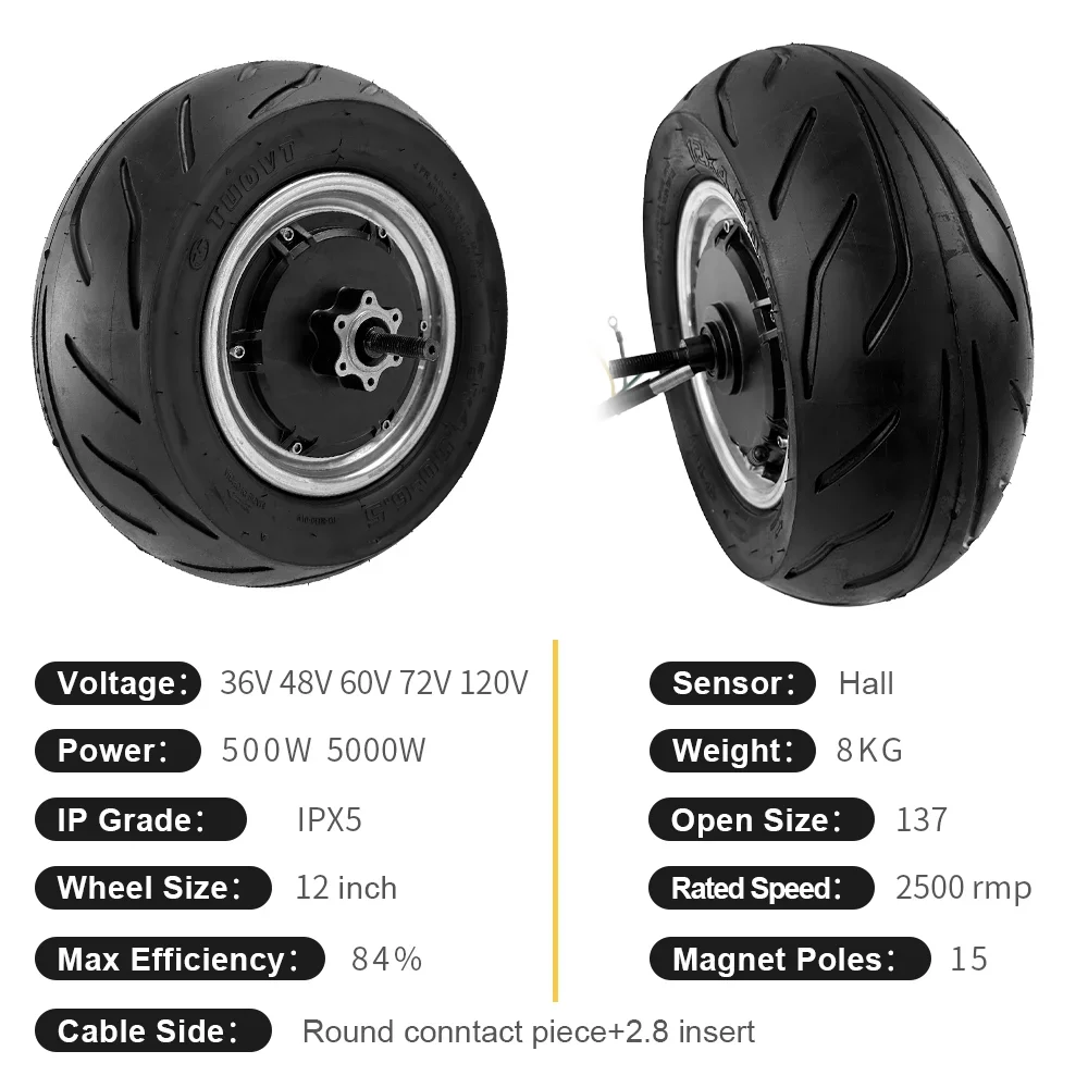10 inch 48v 72v 2000w 5000w 100km/h high speed tire hub motor for