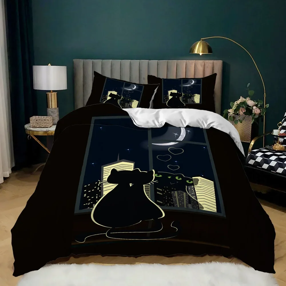 Animal Duvet Cover Set 2/3Pcs Deer Autumn Forest Leaves Bedding Set Wild Animals For Teens Queen King Size Polyester Quilt Cover