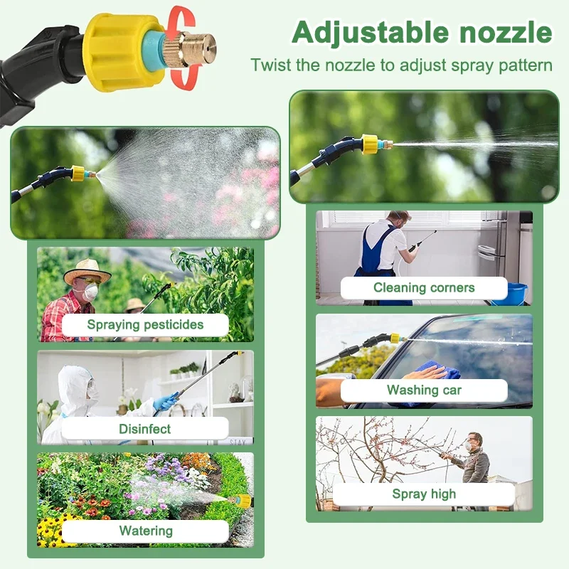 Electric Plant Sprayer with 3 Nozzles Telescopic Wand Watering Garden Plant Mister Sprayer Yard Lawn Weeds Plants Irrigation electric sprayer