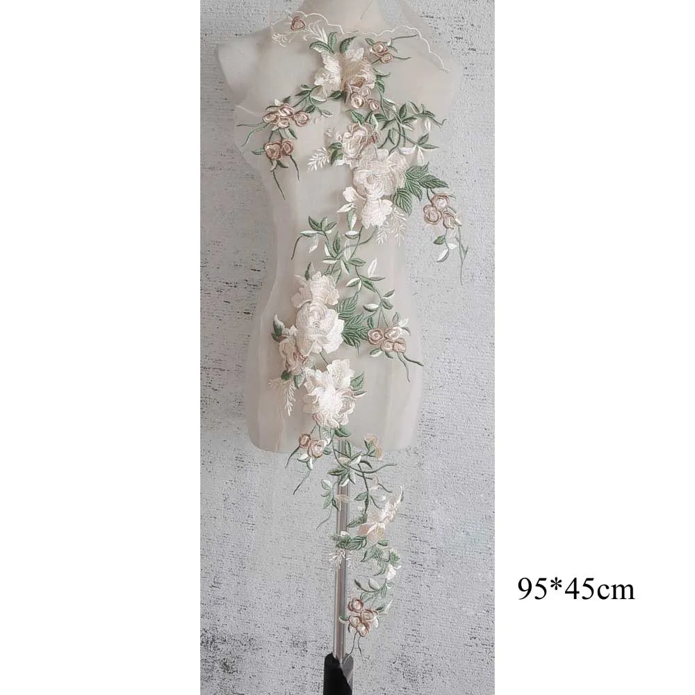 Floral Pink Embroidery Patch Applique