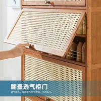 Imitation rattan woven shoe cabinet, simple shoe rack at the door of the home, economical, good-looking indoors 3