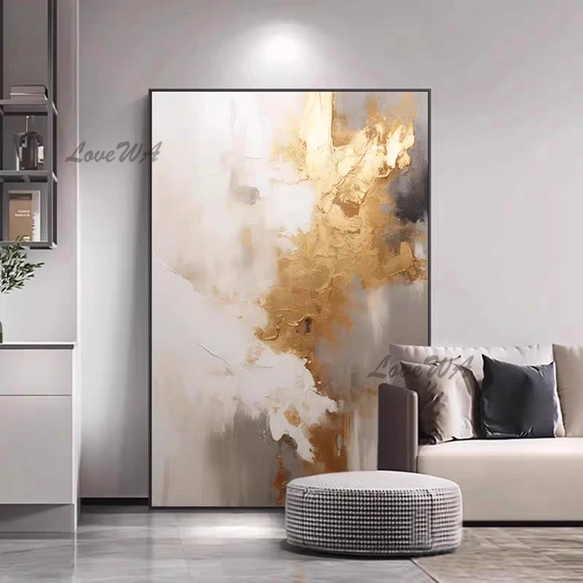Dipinto a mano 3D Ocean Texture Pittura a olio Astratta Blu Mare Home