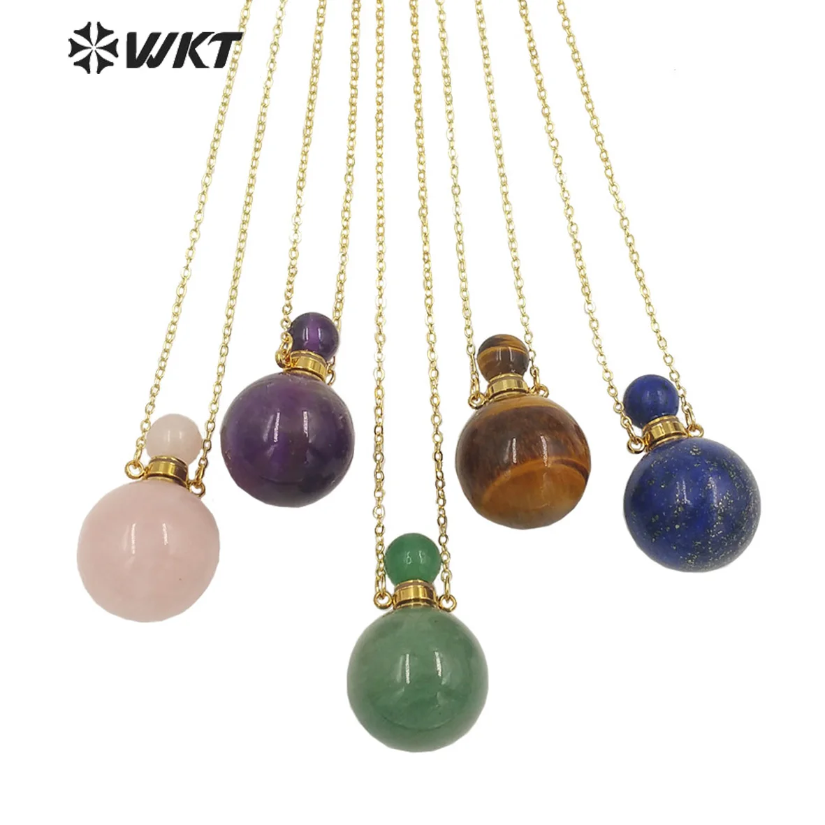 

WT-N1442 WKT 2023 HOT Style Perfume Bottle Necklace 18k Real Gold Plated Necklace Women Gift Pendant Jewelry