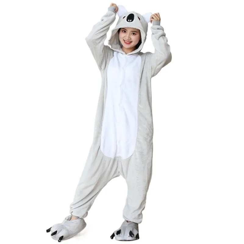 Kigurumi Koala Onesies Cartoon Pajamas For Adults Women Men Animal Pyjamas Hooded Onesie Pajama Anime Cosplay Costumes