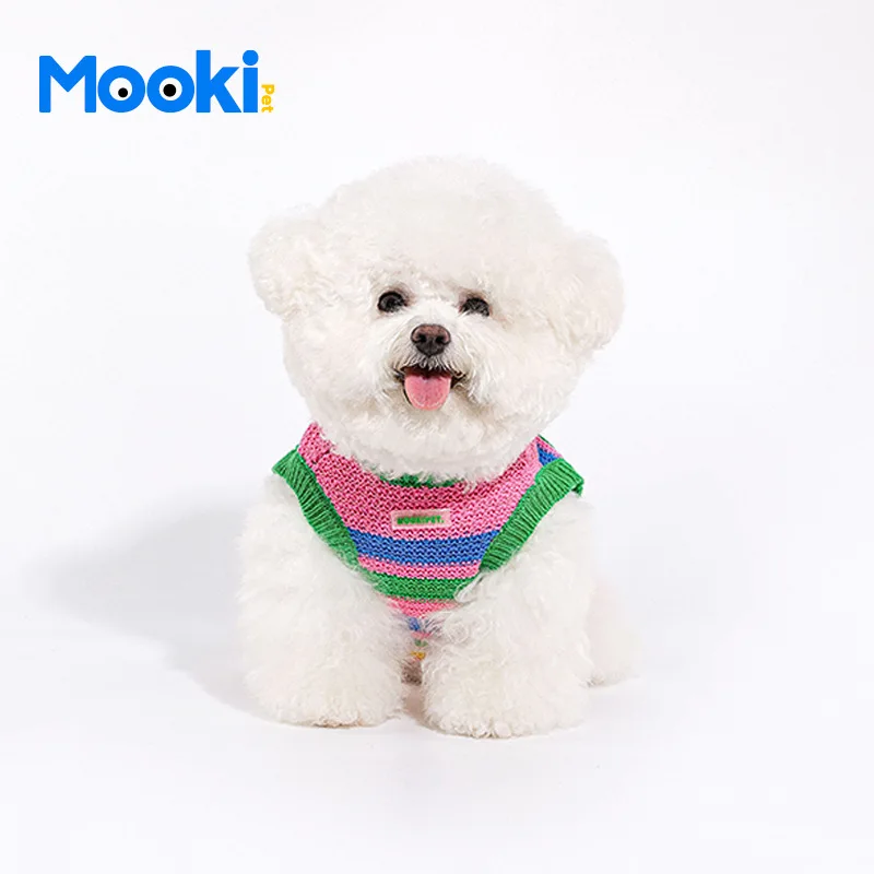 Mookipet 네온 연인 조끼, 개 고양이 탱크탑, 비숑 슈나우저 푸들 말티즈 조끼, 애완 동물 의류, 가을 겨울