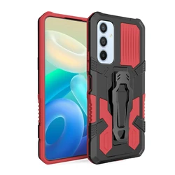 Belt Clip Armor Phone Case with Plastic Stand Cover - Galaxy A42 5G (RD)