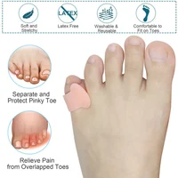 Pexmen 2Pcs Gel Toe Separator Pinky Toe Spacers Bunion Cushions Pads for Preventing Rubbing & Relieve Pressure for Men and Women 2