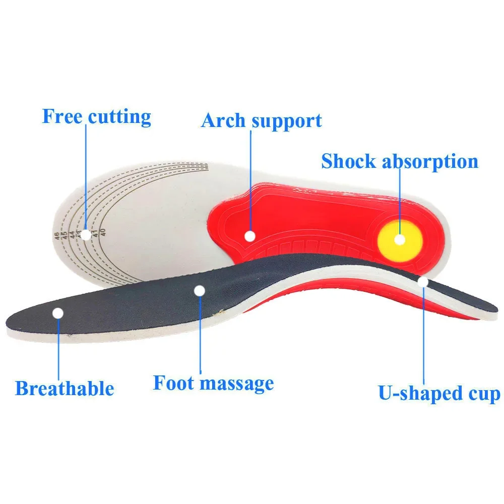 Orthopedic Insoles, 1pair Arch Flatfoot Ease Pressure Breathable Running Cushion, Cuttable Shoe Accessories