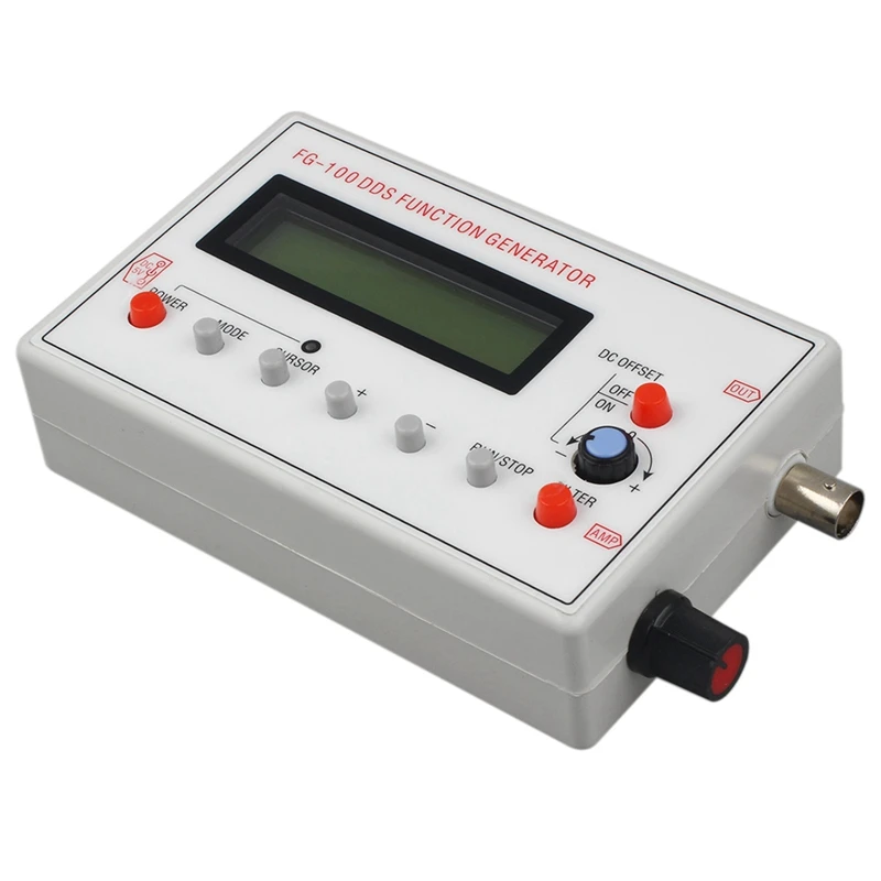 1Pcs FG-100 DDS Function Signal Generator Frequency Counter 1Hz - 500Khz & 1Pcs P1011 BNC Q9 Male Double Dot Crocodile Oscillosc 2