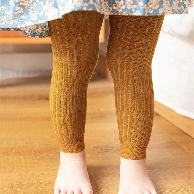 Summer Baby Boys Girls Pants Newborn Girl Leggings Tights Solid Cotton Stretch Kids Children Knitting Trousers for 0-6 Years