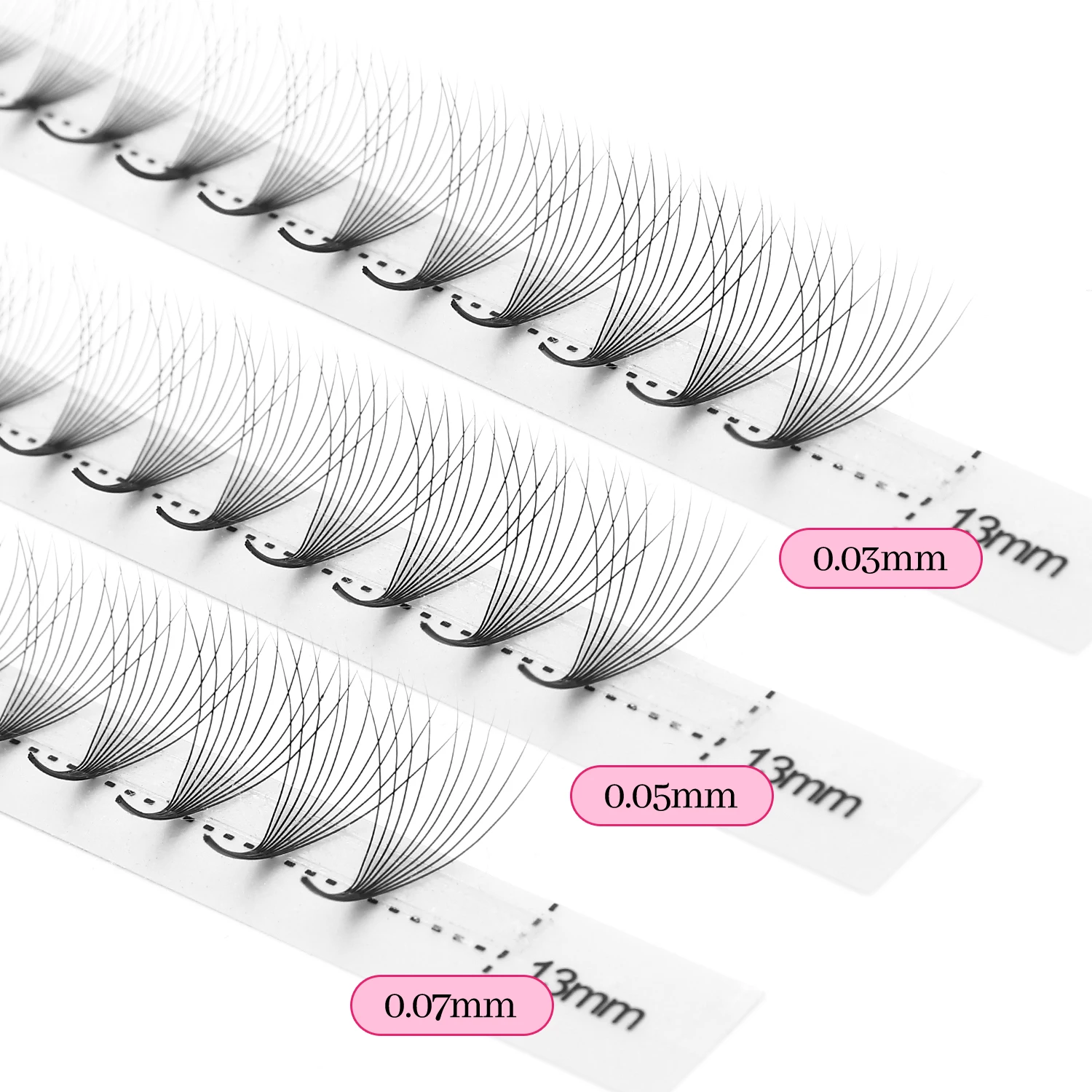 Description Picture 6 of itemXIUSUZAKI 16 Rows Premade Volume Fans Eyelashes Extension 9D 10D 12D 14D 16D Thin Pointy Base Russian Volume Fans False Lashes