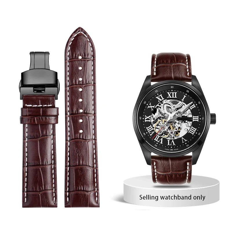 Luxurious Calfskin Leather Watchband